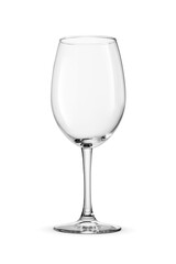 Empty clear large wine glass isolated. Transparent PNG image.