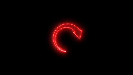 Fototapeta premium Neon circle loading icon. Glowing Colorful Loaders symble. Neon upload download round icon.