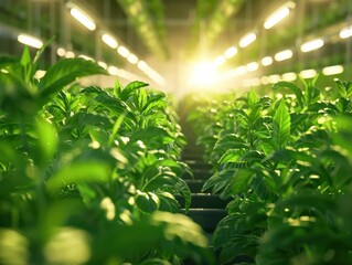 Naklejka premium Innovative Agricultural Technologies Advancing Plant Growth Through Scientific Research. Concept Agricultural Technologies, Plant Growth, Scientific Research, Innovative Solutions