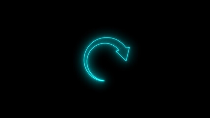 Neon circle loading icon. Glowing Colorful Loaders symble. Neon upload download round icon.