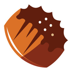 Chocolate cake vector illustration
