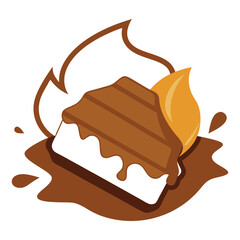 Chocolate cake vector illustration
