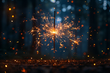 Fototapeta premium Brilliant fireworks illuminating the night sky against a black background, creating a stunning and vibrant explosion of colors and light