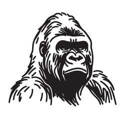 a single line sillahoutte gorila