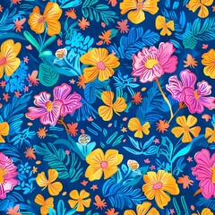 Scattered Floral Seamless Background