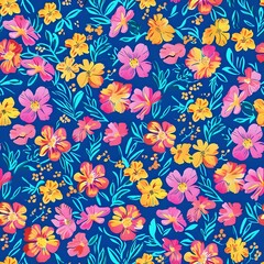 Watercolor Style Hand-Painted Flower Pattern