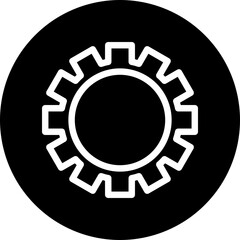 Settings Vector Line White Circle Black