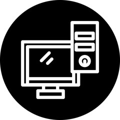 Computer Vector Line White Circle Black