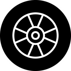 Obraz premium Compact Disk Vector Line White Circle Black