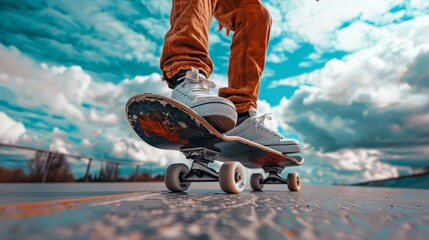 Skateboarding Adventure: Youth Illustrator for Print, Poster, or Sports Design. Generative ai