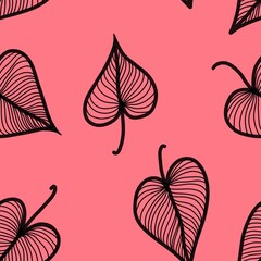 leaves seamless abstract pattern background fabric fashion design allover print wrapping paper digital illustration art texture textile wallpaper apparel image 