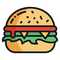 Burger  Icon Element For Design