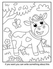 Cow coloring pages for kids