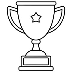 trophy outline coloring book page line art illustration digital drawing