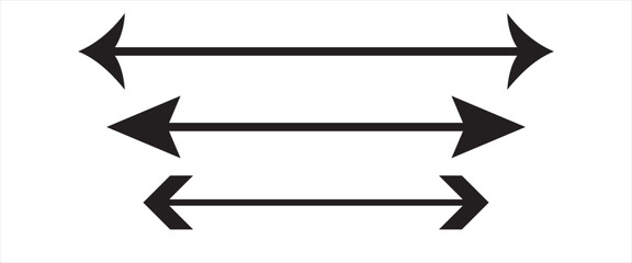 long Black Dual arrow icon  vector, Long arrows icon set. Right direction and left direction arrow icon, Vector set of trendy long in flat style.