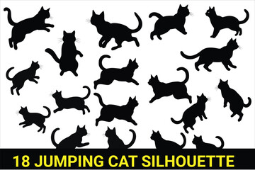 Jumping Cat Silhouette Bundle