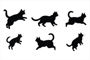Jumping Cat Silhouette Bundle