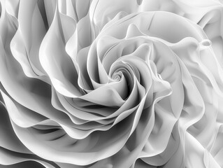 Abstract swirling shapes in white creating a dynamic and elegant visual effect