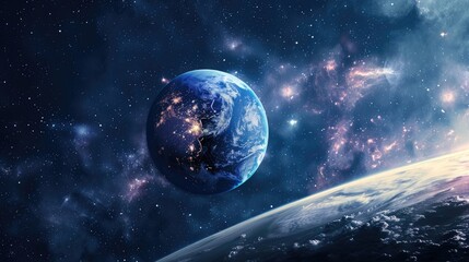 Obraz premium Aesthetic Space and Galaxy Wallpaper