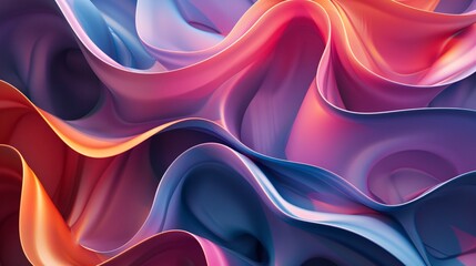 Obraz premium 3D render of a colorful abstract background with smooth, flowing forms