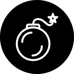 Bomb Vector Line White Circle Black