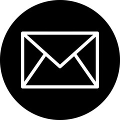 Email Vector Line White Circle Black