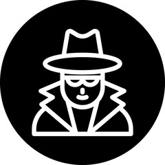 Spy Vector Line White Circle Black