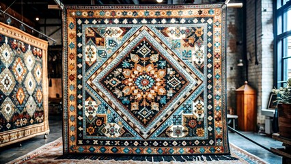 A Tapestry of Patterns: A Geometric Abstraction with Intricate Details and Bold Colors AI-generated