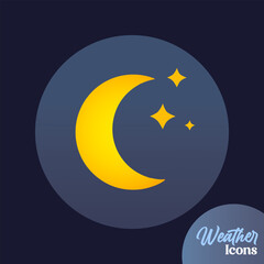 Vector weather icon with clear night sky for mobile apps, websites, weather forecast, etc.	
