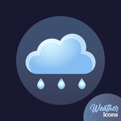 Vector weather icon with little rain for mobile apps, websites, weather forecast, etc.	
