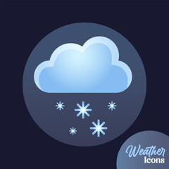 Vector weather icon with snow for mobile apps, websites, weather forecast, etc.	

