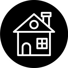 home Vector Line White Circle Black