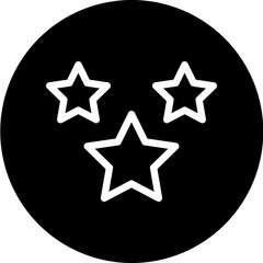 star Vector Line White Circle Black