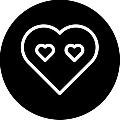 heart Vector Line White Circle Black