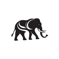 Fototapeta premium Elephant silhouette isolated on white