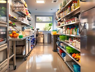 and Organized Pantry for Emergency Medical Supplies Reflects Preparedness and Accessibility During Crises