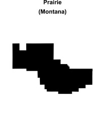 Fototapeta premium Prairie County (Montana) blank outline map