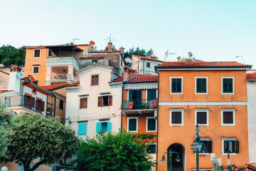 Beautiful architecture of old resort town Moscenicka Draga in Istria region, Croatia
