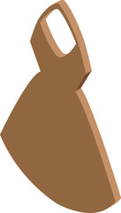 Simple brown dress icon is isolated on a white background, representing fashion and style