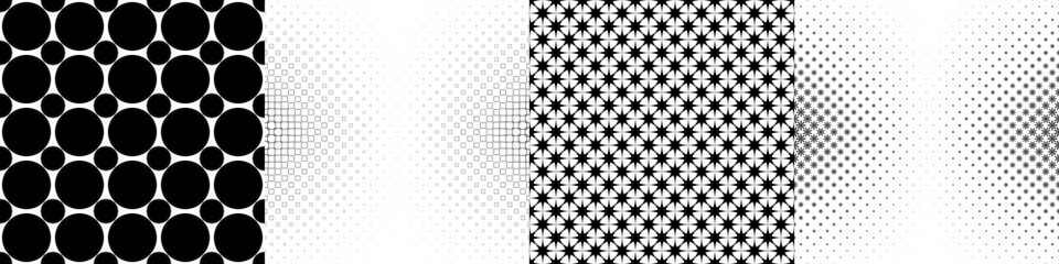 Monochrome geometrical pattern collection