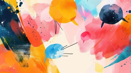 Design for various communication purposes with speech bubble on light background Modern artistic composition representing business concepts