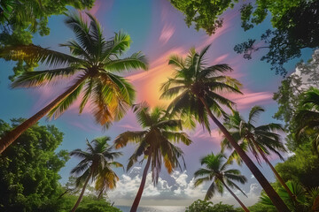 Obraz premium Coconut trees landscape outdoors nature.