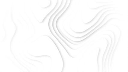 Paper cut background. Grey abstract wave shapes. 3d topography relief. Carving art. Vector illustration. Cover layout template. Material design concept