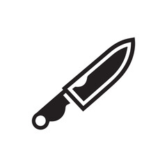 simple Knife outline drawing icon in glyph style. Pro Vector