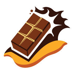 Chocolate cake vector illustration
