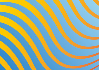Seamless pattern with wavy background, orange, blue
