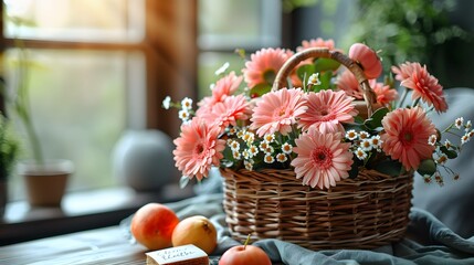 Warm and hospitable welcome gift basket arrangement.