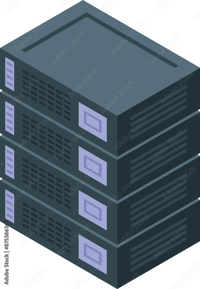 Poster powerful server stack operating and processing big data in modern data center