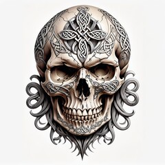Naklejka premium Celtic Skull Ornament