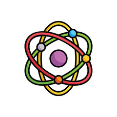atom icon design with white background stock illustration